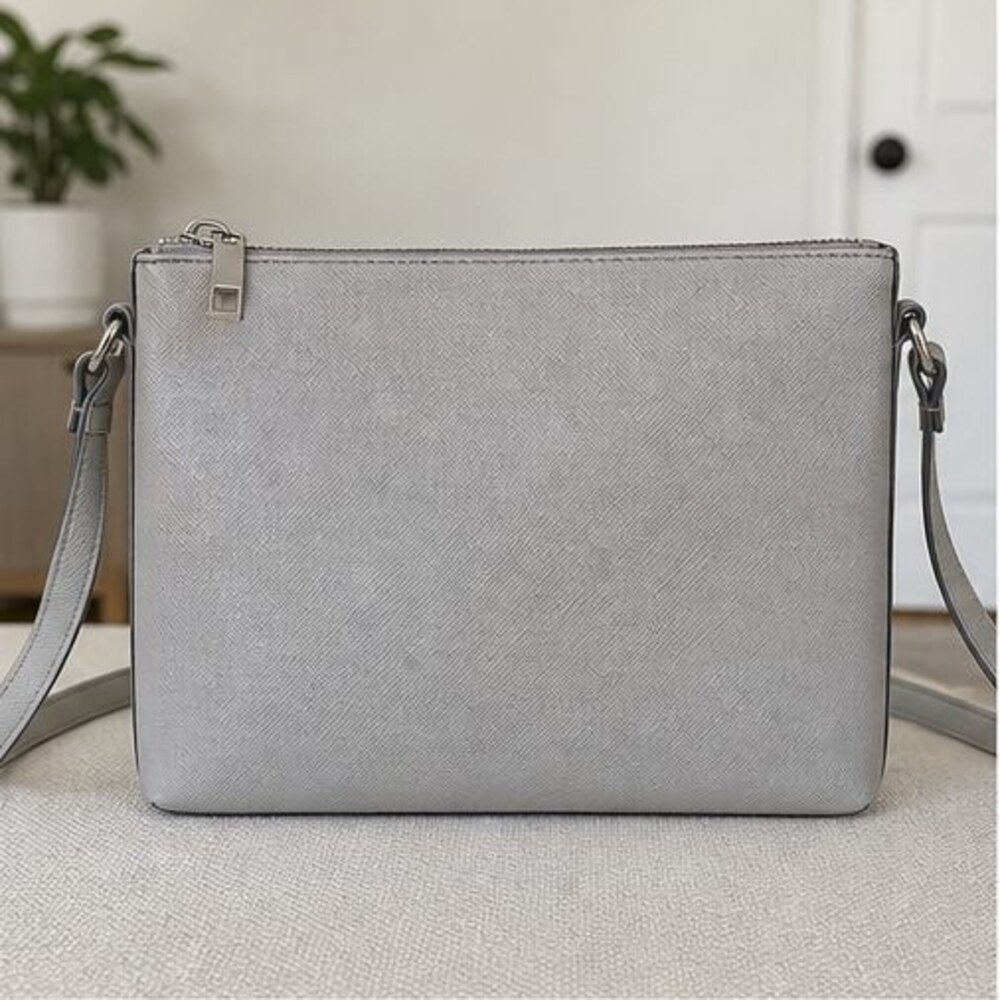 Charcoal Saffiano Crossbody Bag